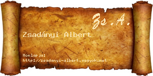 Zsadányi Albert névjegykártya