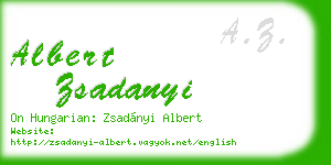 albert zsadanyi business card